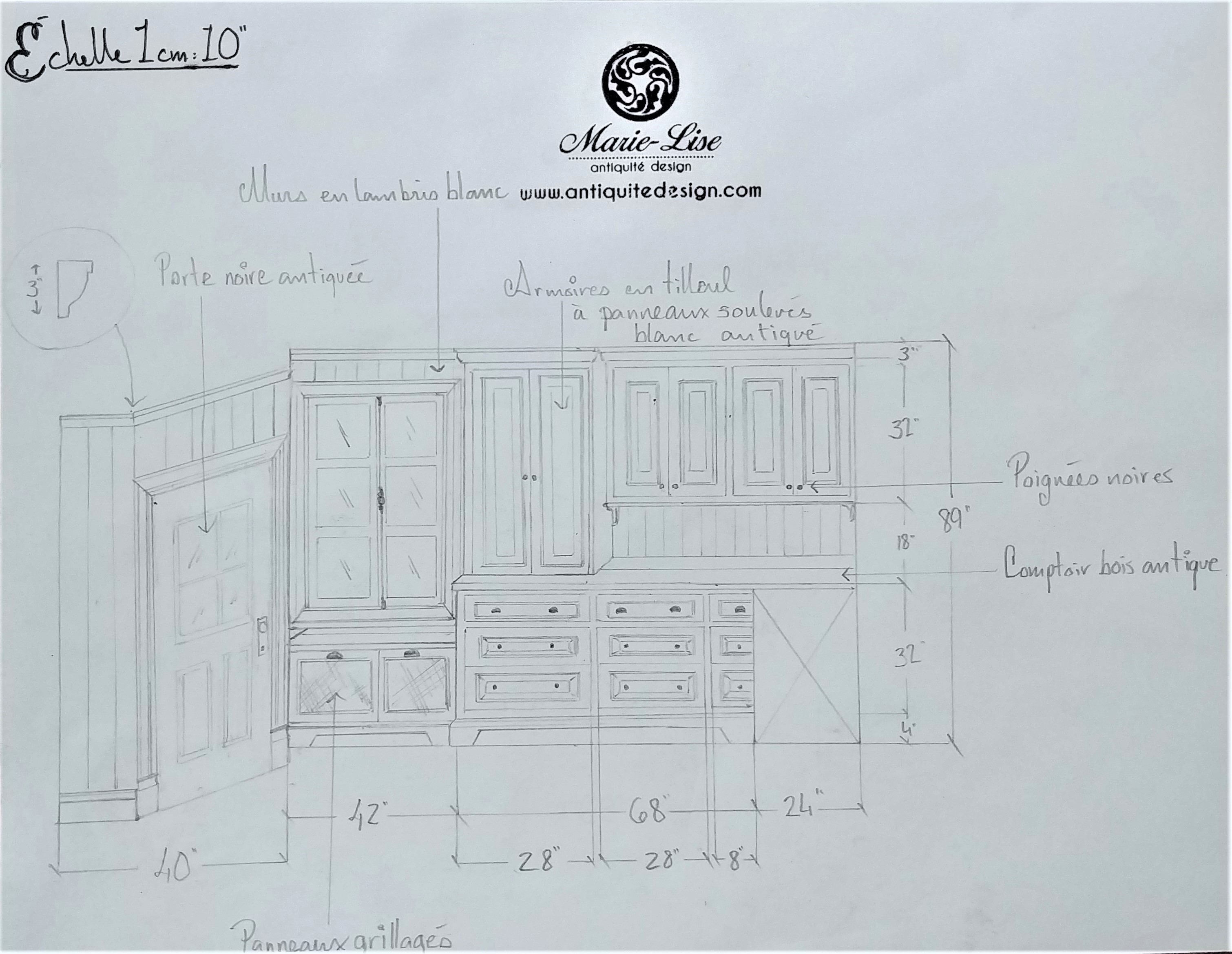 Cuisine blanc antique à Sainte-Adèle