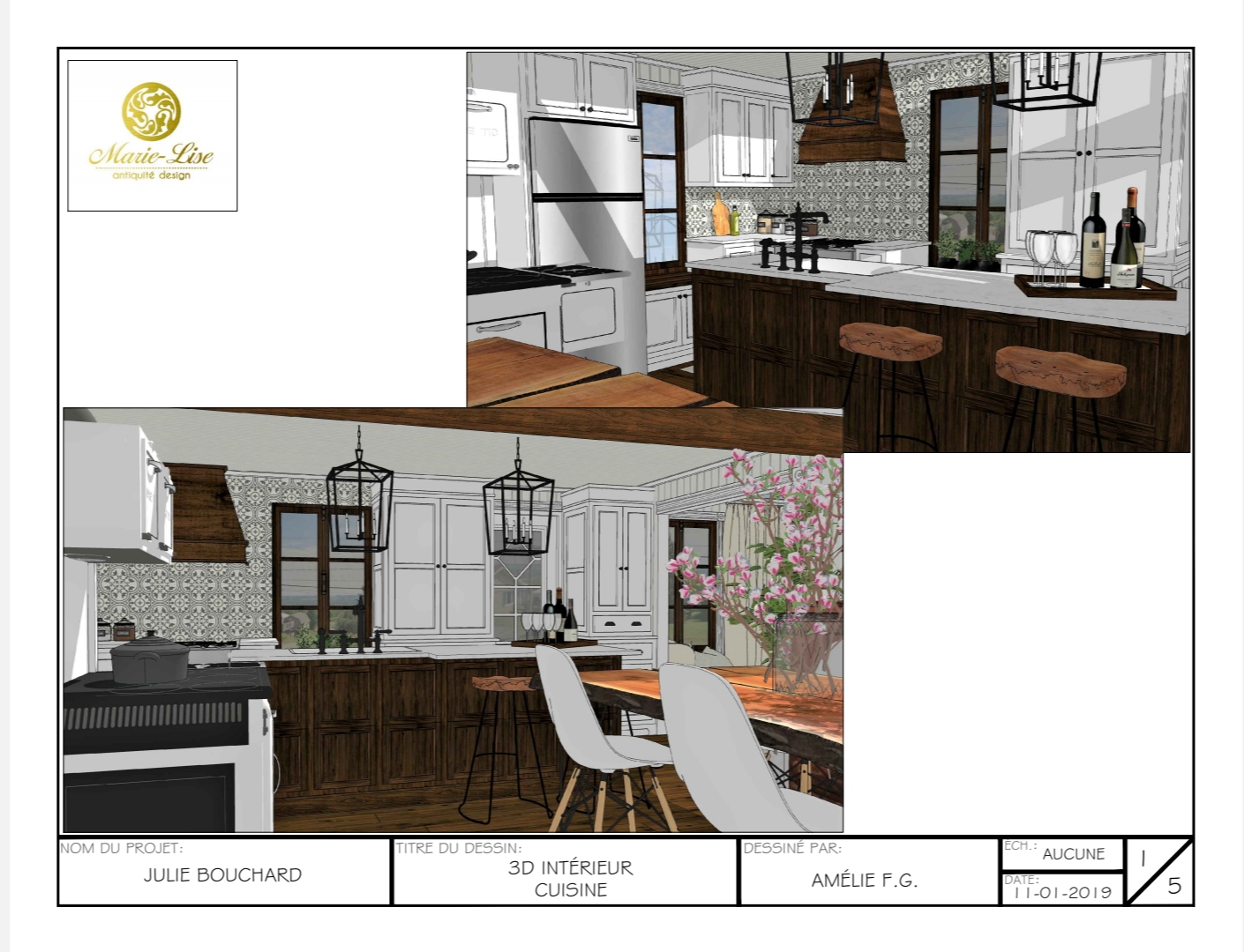 Cuisine en bois massif à Boischatel