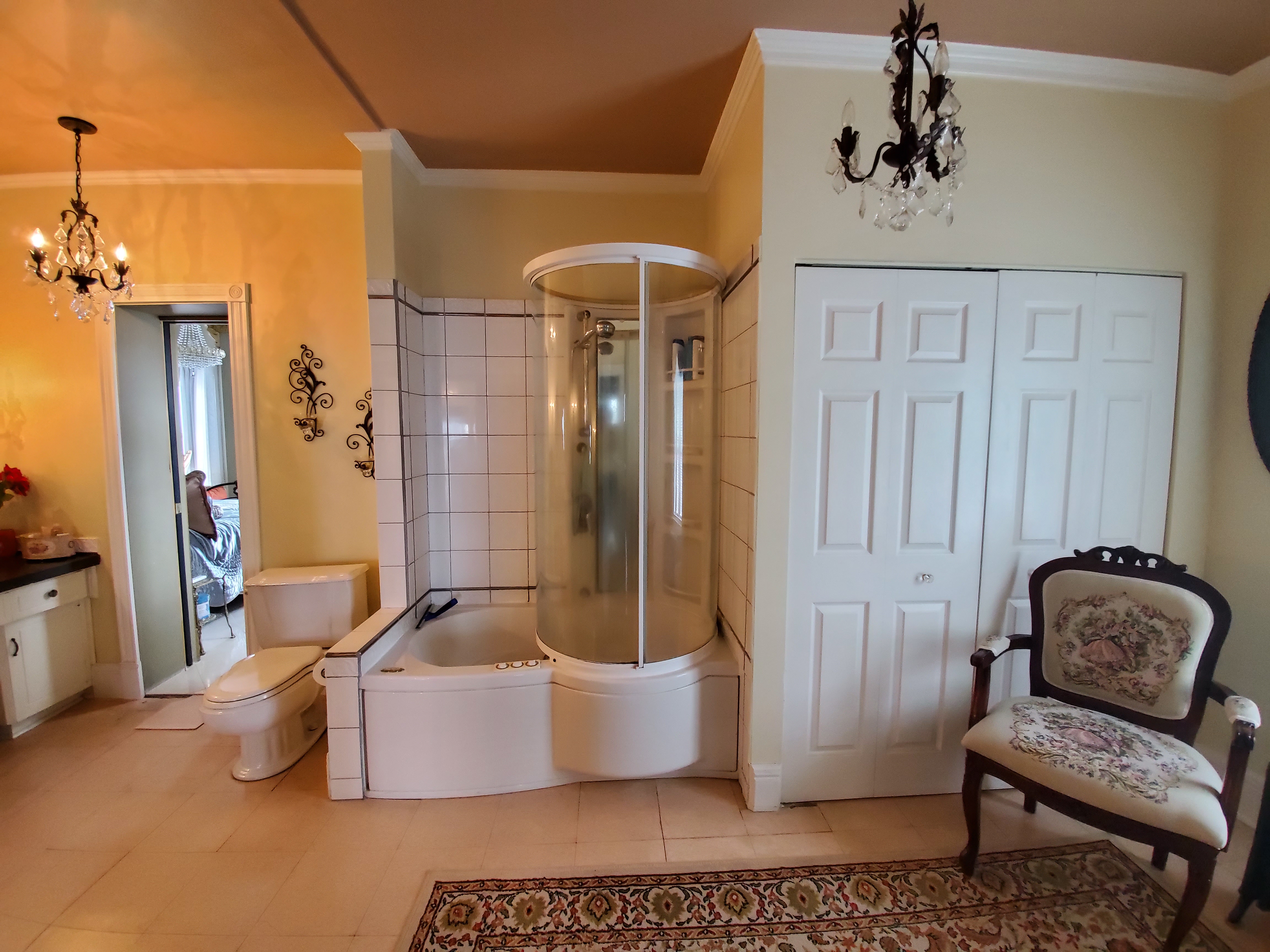 Plans 3D de salle de bain et walk-in style victorien