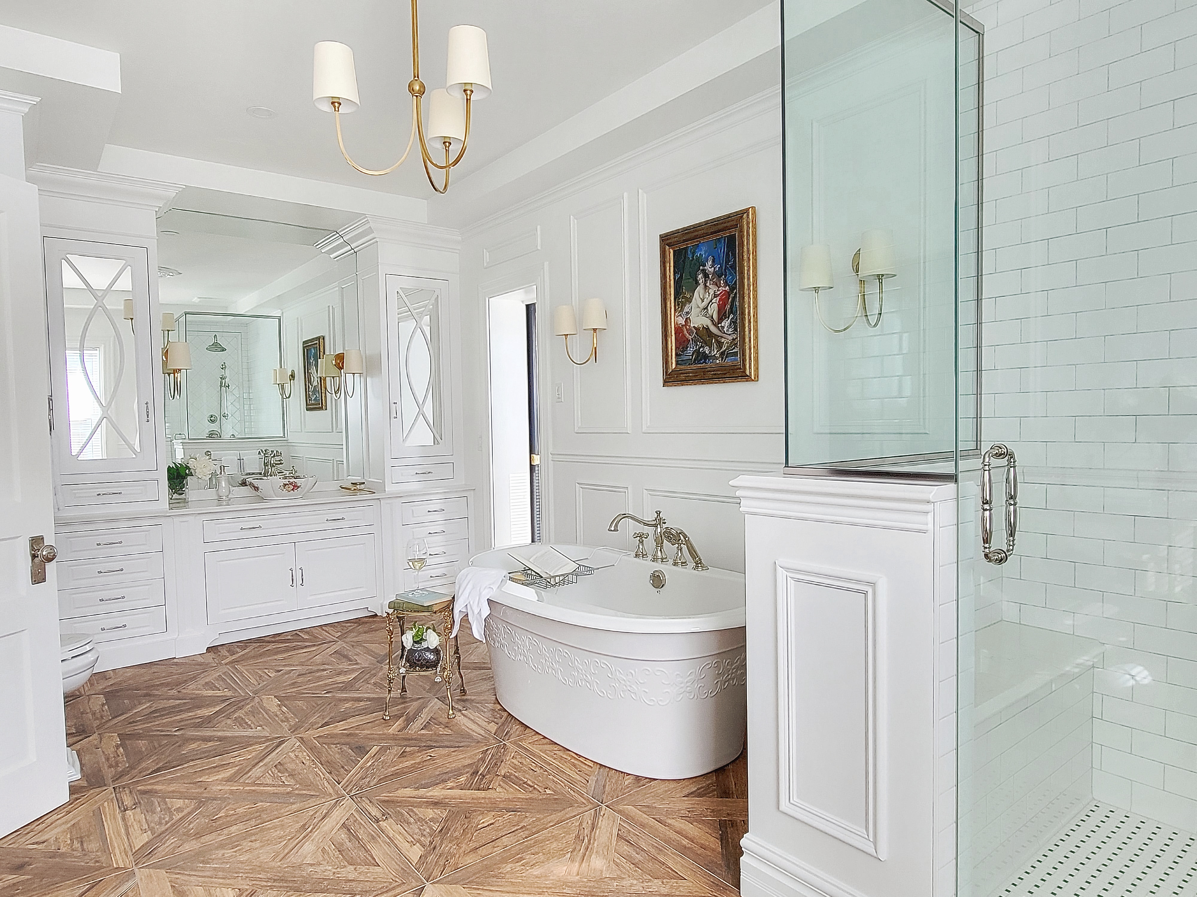 Plans 3D de salle de bain et walk-in style victorien