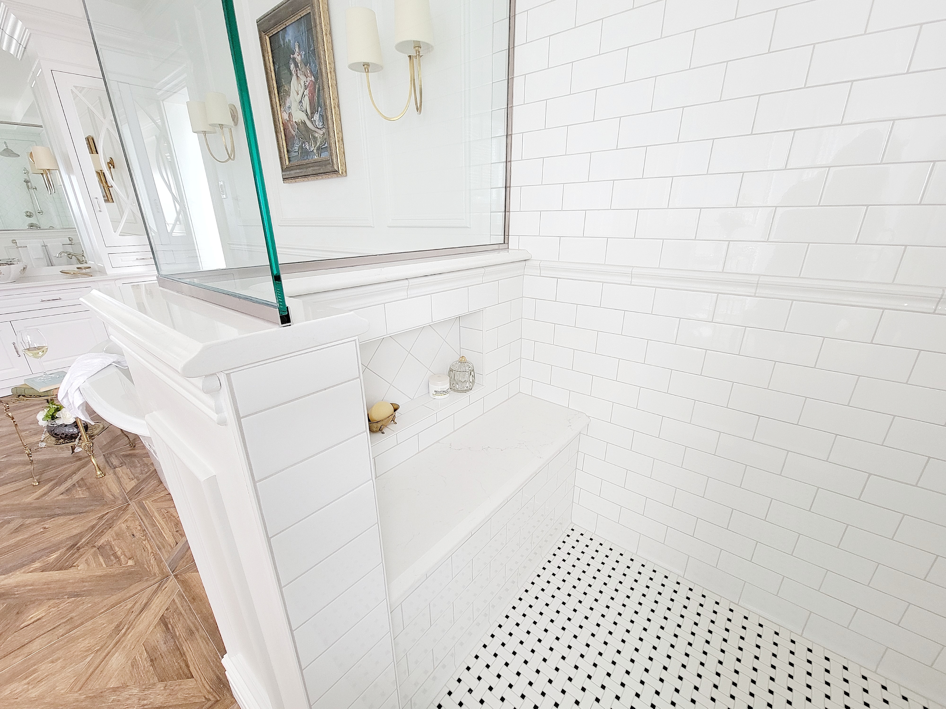 Plans 3D de salle de bain et walk-in style victorien