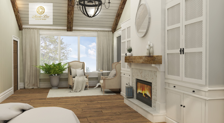 Chambre des maîtres avec cathédrale