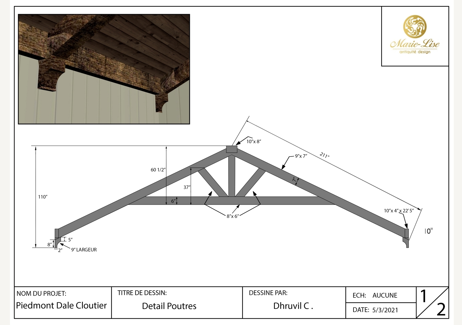 Poutres pour chalet Piedmont