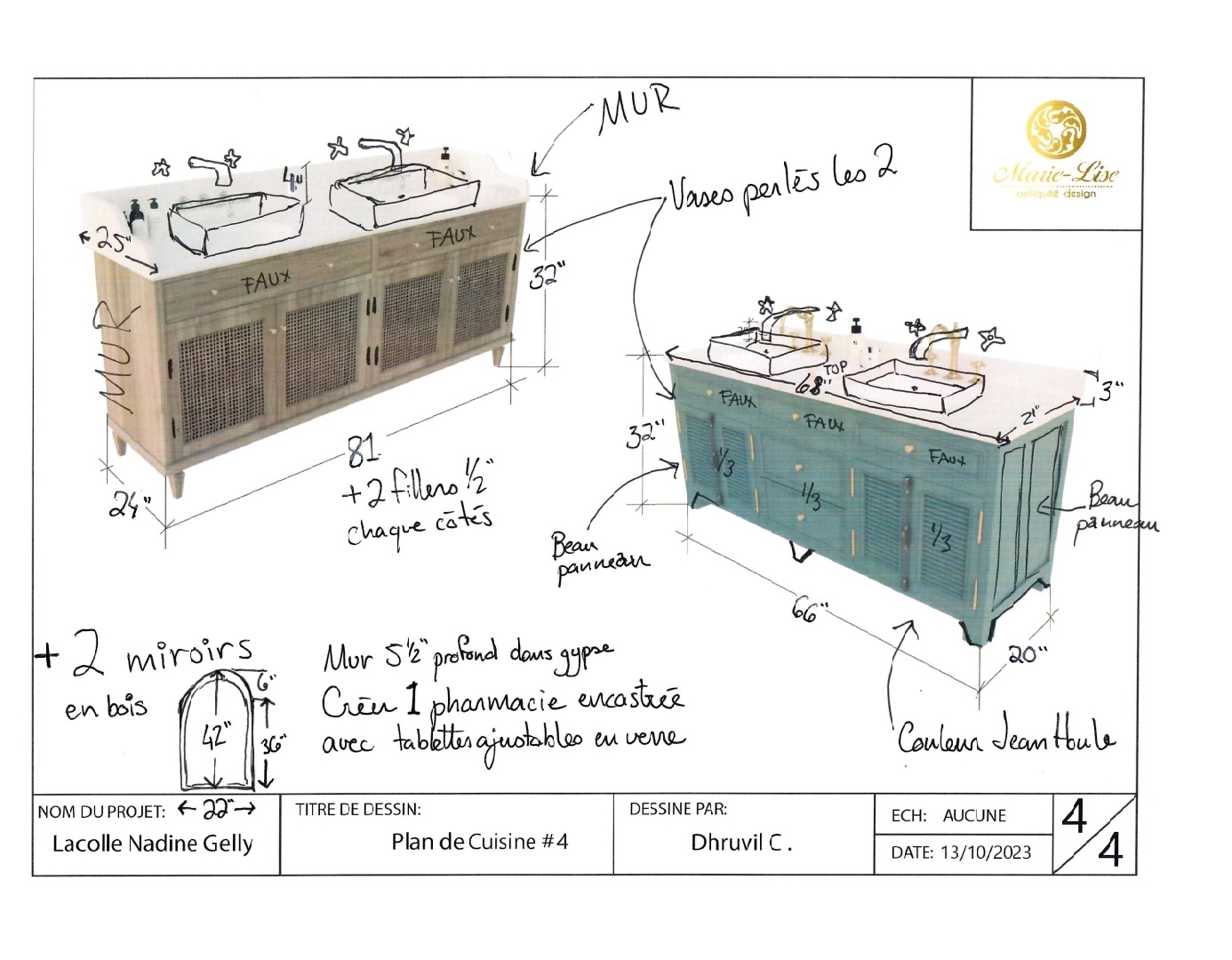 2 salles de bain neuves cachet classique