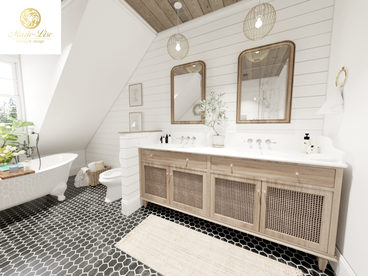 2 salles de bain neuves cachet classique