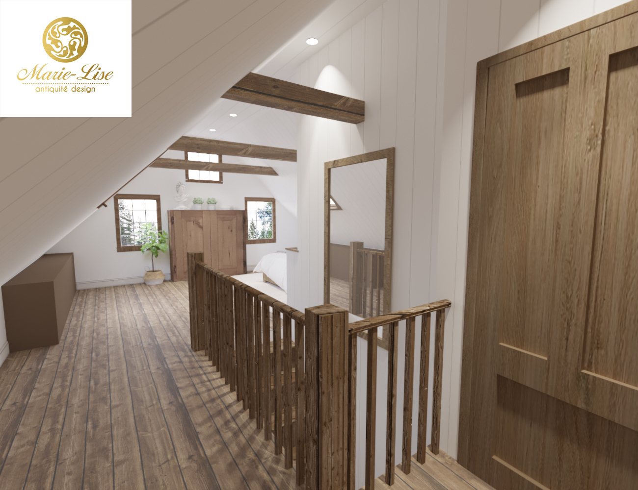 Chambres d'amis et salle de bain restaurées à l'ancienne