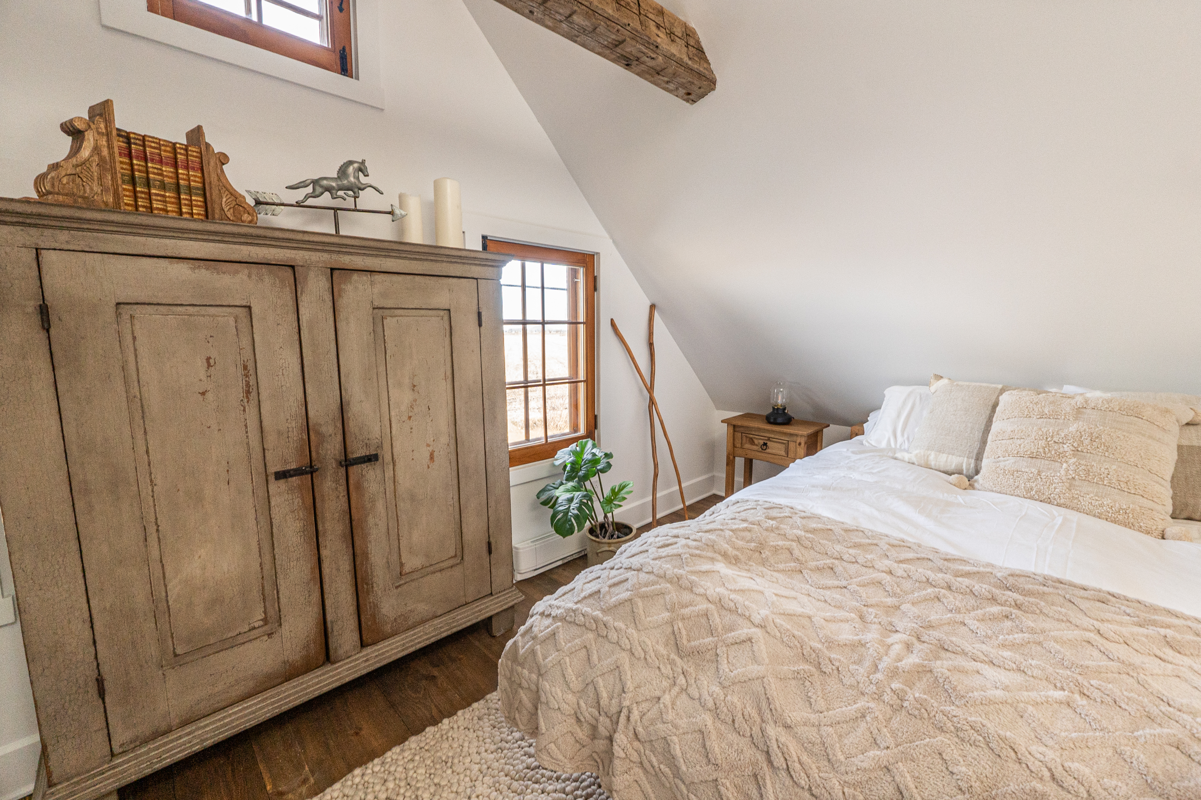 Chambres d'amis et salle de bain restaurées à l'ancienne
